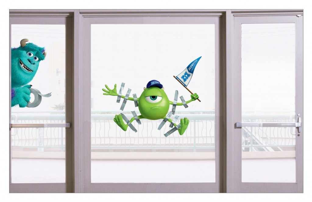 Monster University_ Windows Cling_Mike Tapped Up