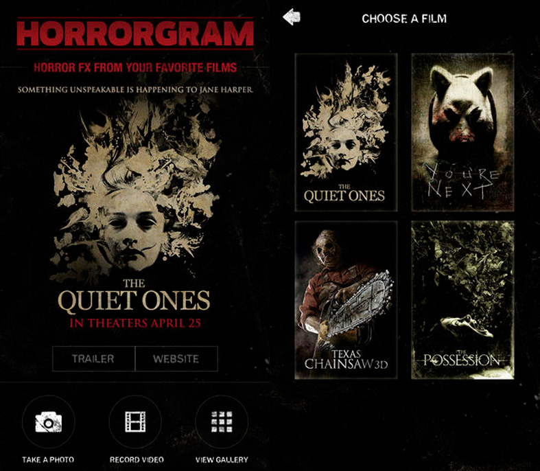 horrorgram -the quiet ones movie app