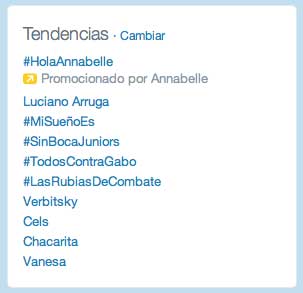 tendencia en argentina #helloAnnabelle